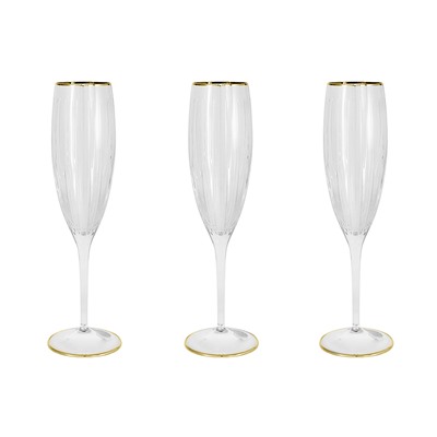 Набор бокалов для шампанского Пиза золото, 0,15 л, 6 шт, 22008