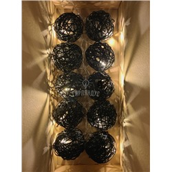 Гирлянды из 50 ротанговых шариков "Черные"