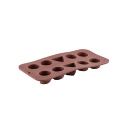 2132  Форма силиконовая для отливки шоколадных фигур, 21х10см. Цвет: коричневый