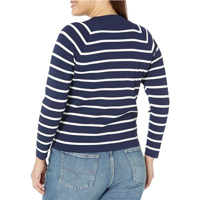 LAUREN Ralph Lauren Plus Size Striped Mock Neck Sweater