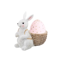 Подставка декор. под яйцо 9,5*5,5*9,5 см "Кролик с корзинкой для яиц"