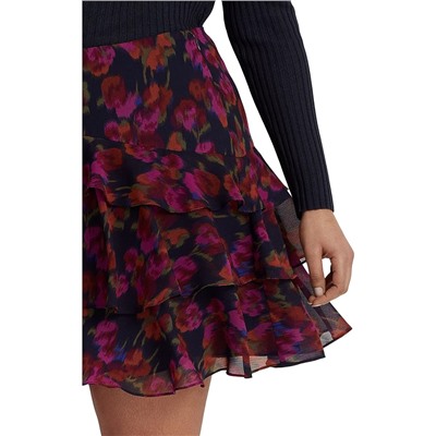 LAUREN Ralph Lauren Plus Size Floral Crinkle Georgette Tiered Skirt