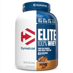 Dymatize Nutrition, Протеин Elite 100% Whey, шоколад и арахисовое масло, 5 фунтов (2,3 кг)