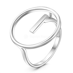 Кольцо из серебра родированное К-0008р