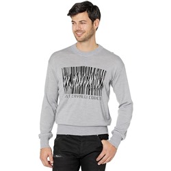 Just Cavalli Tricot-Knit Sweater with Just Code Graphic
