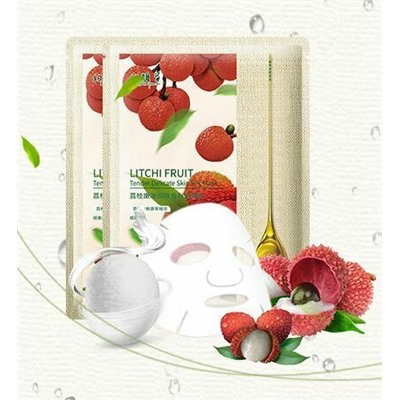 Тканевая маска с экстрактом фрукта личи, LITCHI FRUIT Tender Delicate Scin Silk Mask,Huanyancao, 30 гр.