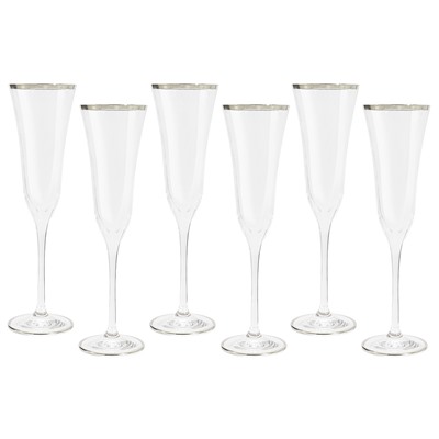 Набор бокалов для шампанского Сабина платина, 0,175 л, 6 шт, 61025