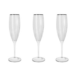 Набор бокалов для шампанского Пиза серебро, 0,15 л, 6 шт, 22009