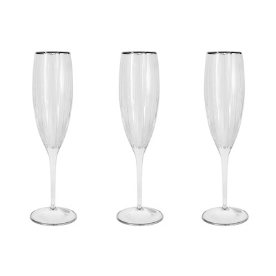 Набор бокалов для шампанского Пиза серебро, 0,15 л, 6 шт, 22009