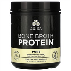 Dr. Axe / Ancient Nutrition, Bone Broth Protein, Pure, 0.98 lb (455 g)