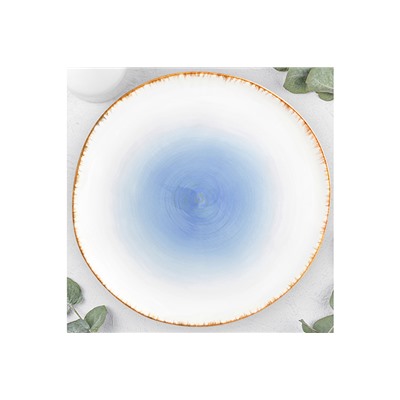 Тарелка обеденная 26,5*26,5*2,5 см "Кантри" небесно-голубая