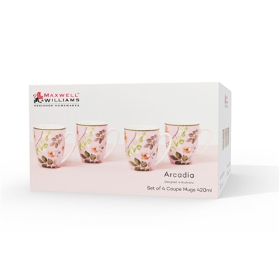 Набор кружек Arcadia, розовый, 0,42 л, 4 шт, 62104