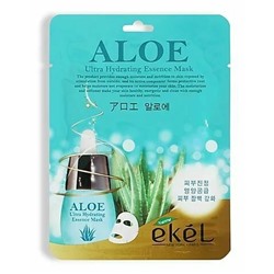 Корейская Маска - салфетка для лица с соком Алоэ, увлажняющий  и противовоспалительный эффект,  Ekel Ultra Hydrating Essence Mask Aloe, 25 мл.