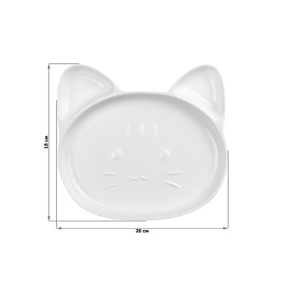 Тарелка сервировочная 20*18*2 см "Кошка" 3 секции