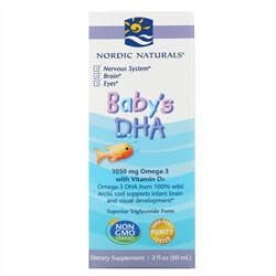 Nordic Naturals, ДГК с витамином D3 для детей, 1050 — мг, 60 мл (2 жидких унции)
