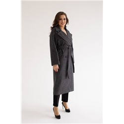 Пальто женское демисезонное 23110 (черно-серый)