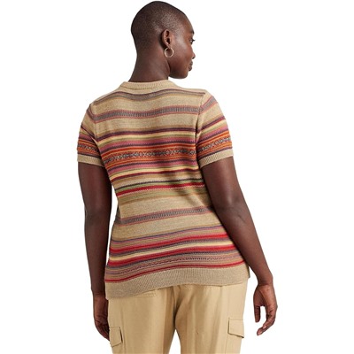 LAUREN Ralph Lauren Plus Size Fair Isle & Striped Short Sleeve Sweater