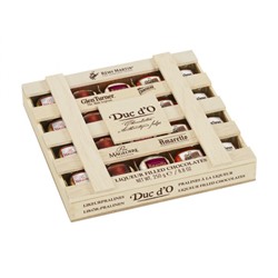 Набор конфет из горького шоколада с ликерными начинками (деревянная коробка), 250гр