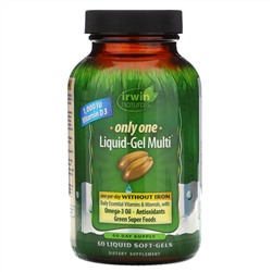 Irwin Naturals, Only One, Liquid-Gel Multi, Without Iron, 60 Liquid Soft-Gels