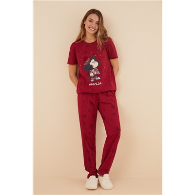 Pijama 100% algodón Mafalda rojo
