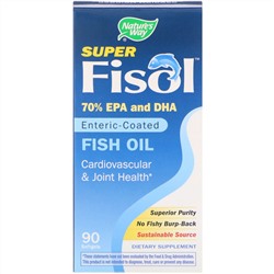 Nature's Way, Super Fisol Fish Oil, Enteric-Coated, 90 Softgels