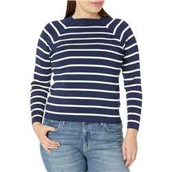LAUREN Ralph Lauren Plus Size Striped Mock Neck Sweater