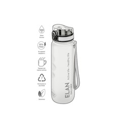 Бутылка для воды 1000 мл 7,8*7,8*28,5 см "Style Matte" с углублениями д/пальцев белая