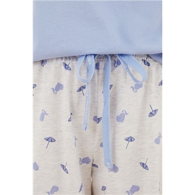 Pijama corto 100% algodón lila La Vecina Rubia