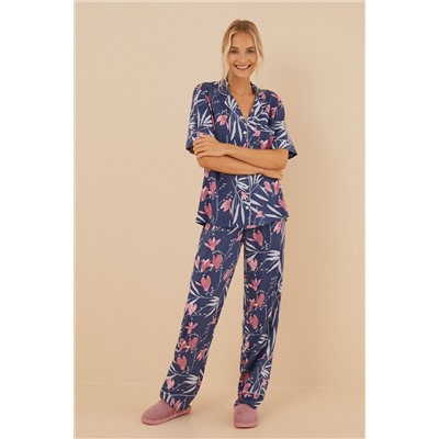 Pijama camisero estampado flores Moniquilla