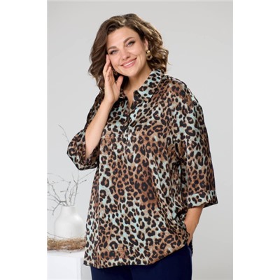 Блуза, брюки, жилет  Romanovich Style артикул 3-2510 синий/леопард