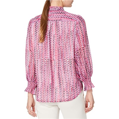 DKNY Long Sleeve Ruffled Blouse