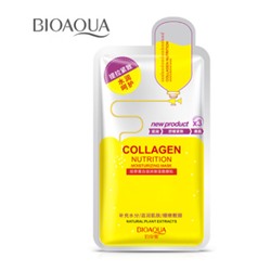 Sale! Маска-салфетка для лица коллагеновая BIOAQUA Collagen Nutrition Moisturizing Mask, 30гр.