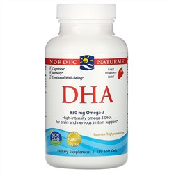 Nordic Naturals, DHA, Strawberry, 180 Soft Gels