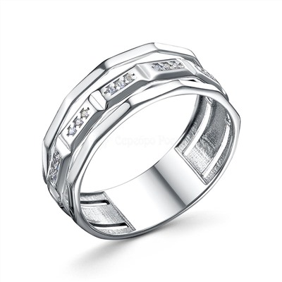 Кольцо из серебра с фианитами родированное К-4561-Р