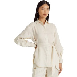 LAUREN Ralph Lauren Ruffle-Trim Belted Linen Shirt