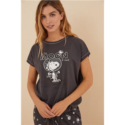 Pijama 100% algodón Snoopy manga corta