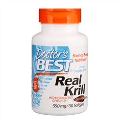 Doctor's Best, Real Krill, 350 мг, 60 гелевых капсул