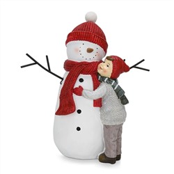 0226 FISSMAN Статуэтка "Мальчик со снеговиком" 20х10,5х21см ( полирезин)