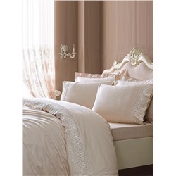 Tivolyo Elegante Kahve Satin 210 TC | Satin bed linen-Digital with lace