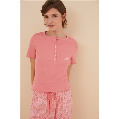 Pijama 100% algodón coral multiflor manga corta