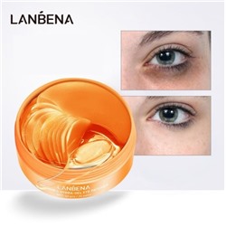 Lanbena Гидрогелевые патчи для области вокруг глаз с витамином С и гидролизованным коллагеном ,60 шт (30 пар).​