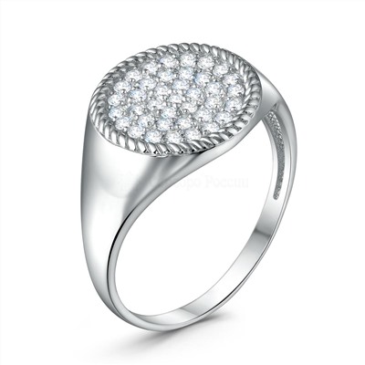 Кольцо из серебра с фианитами родированное 04-301-0228