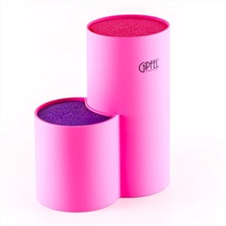 3710 GIPFEL Подставка для ножей 11х11х22см розовый и фиолетовый цвет Материал: PP с покрытием TPR
