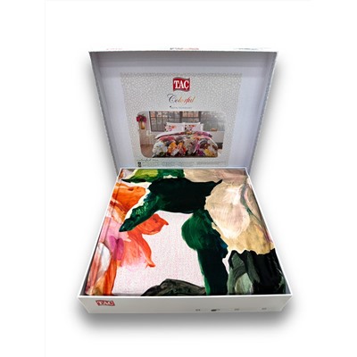 Tac Saten Colorful Moise fusya | Постельное белье сатин-Digital