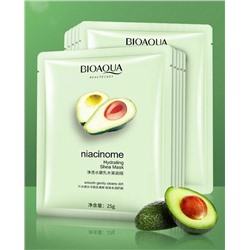 Bioaqua, тканевая маска для лица с маслом ши, экстрактом авокадо и ниацинамидом, 25 гр.