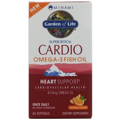 Minami Nutrition, Рыбий жир кардио омега-3 со вкусом апельсина, 60 мягких желатиновых капсул