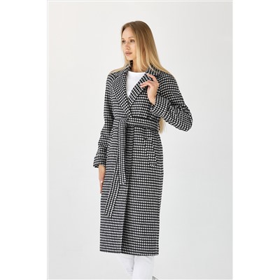 Пальто женское демисезонное 22555 (черно-белый)