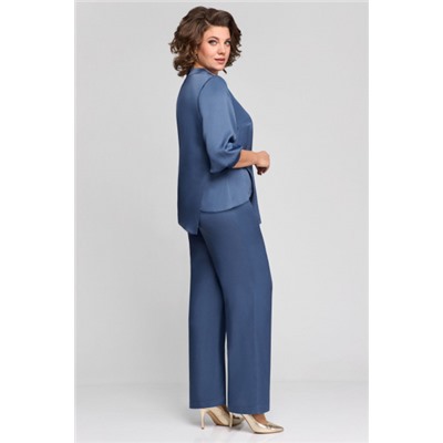 Блуза, брюки  Мишель стиль артикул 1165 лазурно-голубой