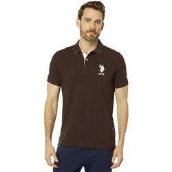 U.S. POLO ASSN. Slim Fit Solid Polo w/ Contrast Striped Underside of Collar