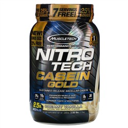 Muscletech, Nitro Tech Casein Gold, ванильный крем, 1,13 кг (2,50 фунта)
